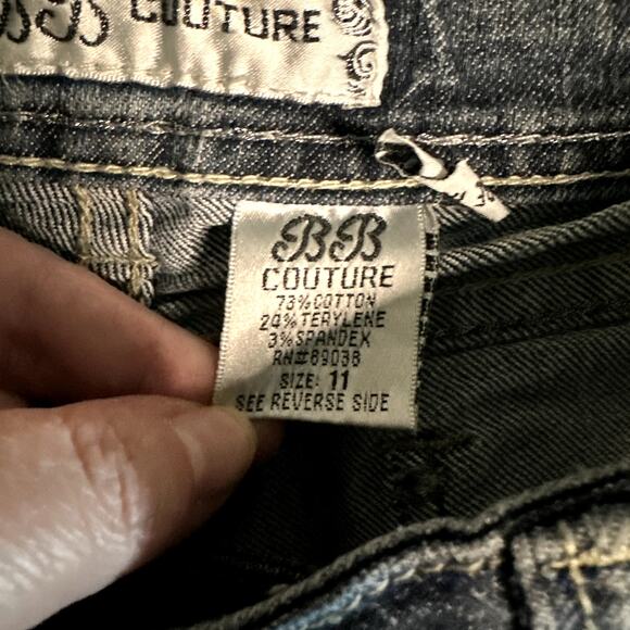 BB Couture Jeans Denim Embellished Bedazzled Juniors Size 11 - Picture 4 of 6